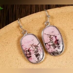 Elegant Pink and Silver Dangle Earrings